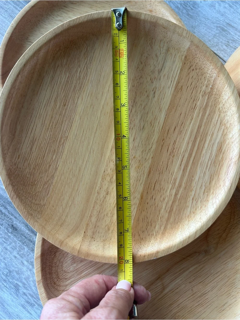 Natural Wood Serving Bowl and Plate Set - Light Tan